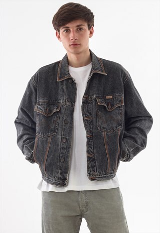 VINTAGE WRANGLER TRUCKER 90S GREY DENIM JEANS