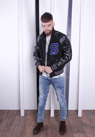 VINTAGE 90S VARSITY BOMBER JACKET. AMERICAN/ USA JACKET