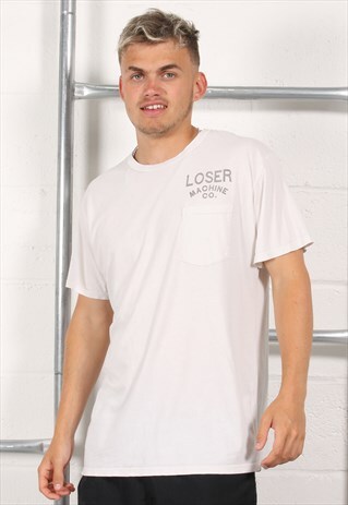 Vintage Loser Machine T-Shirt in Cream Crewneck Tee XL