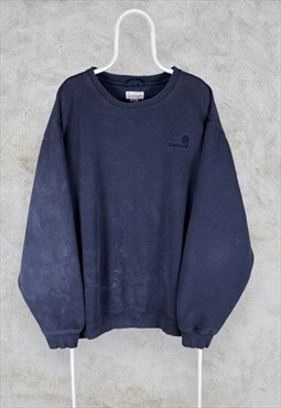 Vintage Carhartt Sweatshirt Navy Blue Workwear Heavyweight 