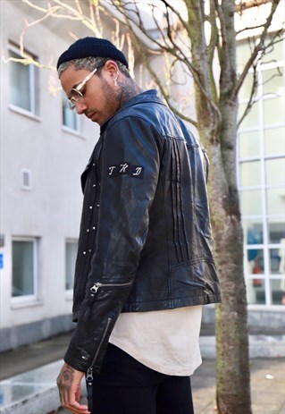 TOMMY HILFIGER DENIM X RAMONES Y2K COLLAB LEATHER JACKET