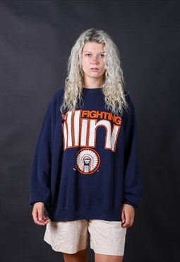 90's Fighting Ilinni University Sweatshirt - B1171