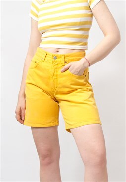 MUSTANG denim shorts in yellow Vintage