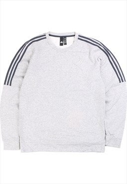 Vintage  Adidas Sweatshirt Heavyweight Crewneck Grey Medium
