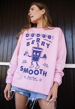 Berry Smooth Womens Fruit Graphic Sweatshirt 