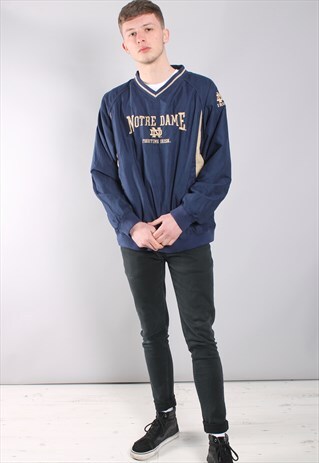 VINTAGE "NOTRE DAME" USA WINDBREAKER SWEATSHIRT