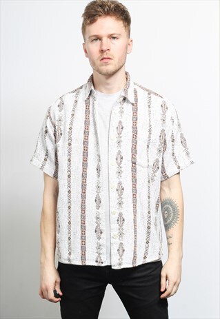 VINTAGE AZTEC PATTERNED SHIRT