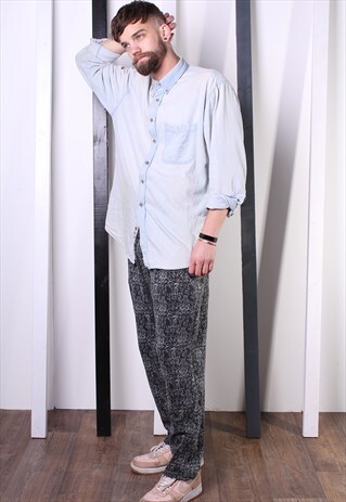 VINTAGE 90S PATTERNED CRAZY PRINT TROUSERS. UNISEX. GYM.