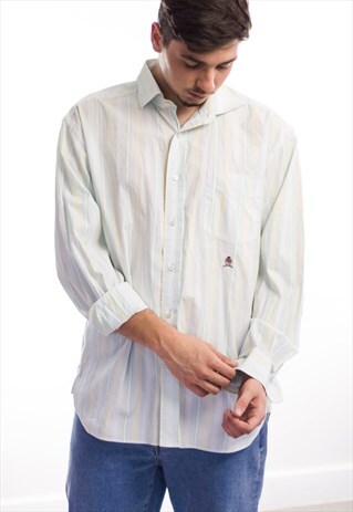 VINTAGE TOMMY HILFIGER LOGO SHIRT 90S L 9.7