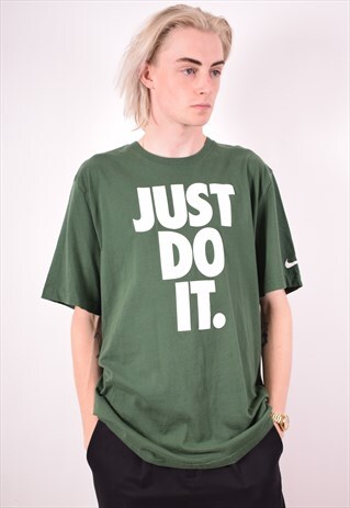 NIKE MENS VINTAGE T-SHIRT TOP XXL GREEN 90S