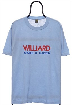 Vintage 90s Williard Single Stitch Blue TShirt Womens
