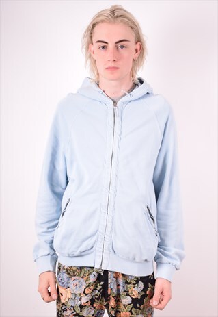 PUMA MENS VINTAGE HOODIE JACKET MEDIUM BLUE 90S