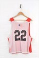 VINTAGE NIKE LACROSSE VEST JERSEY WHITE/RED XL