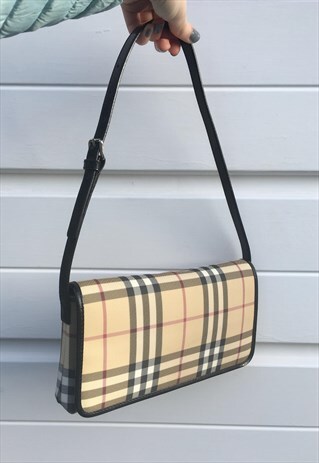 WOMENS BURBERRY HANDBAG IN BEIGE NOVA CHECK WITH DUST BAG