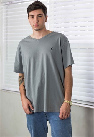 VINTAGE POLO RALPH LAUREN T-SHIRT LOGO 90S XXL 7.5