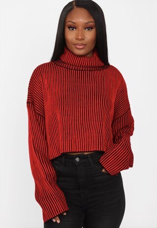 MOCK NECK CROP SWEATER