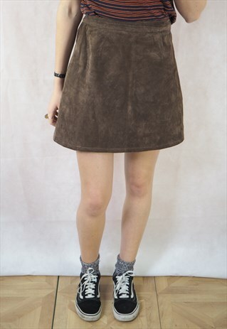 VINTAGE BROWN SUEDE DI SKIRT