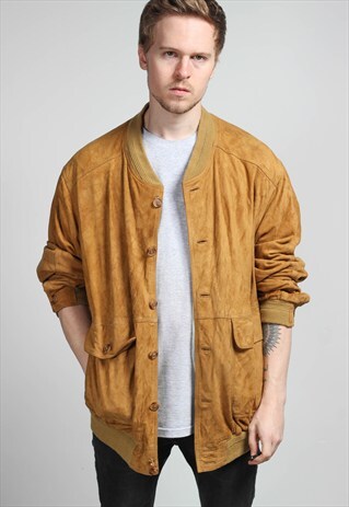 VINTAGE OVERSIZED SUEDE BOMBER JACKET