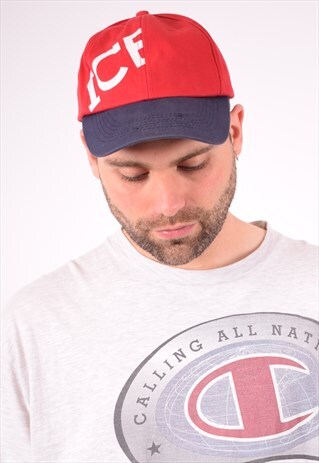 ICEBERG MENS VINTAGE CAP ONE SIZE RED 90S