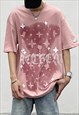 PINK GRAPHIC OVERSIZED T SHIRT TEE