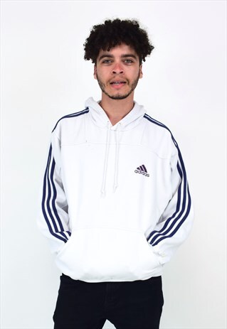 VINTAGE 90'S ADIDAS WHITE HOODIE
