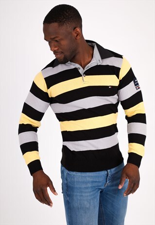 VINTAGE TOMMY HILFIGER POLO SWEATSHIRT IN MULTI NT104