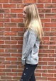 GREY V-NECK WOOL BLEND CASUAL JUMPER