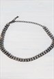 DEADSTOCK BLACK STRASSY CHAIN CHOKER WITH GLASS CRYSTALS.
