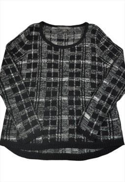 Vintage Connection Knitwear Sweater Black/Grey Ladies Medium