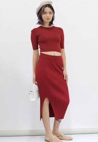 NOVA KNIT - BURGUNDY CROP TOP