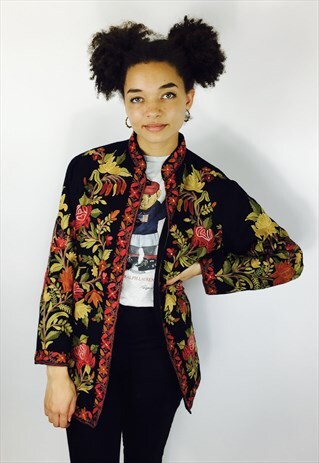 FLORAL EMBROIDERED BOHO FESTIVAL JACKET