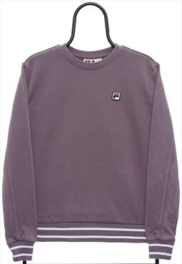 Vintage Fila Logo Purple Sweatshirt Mens