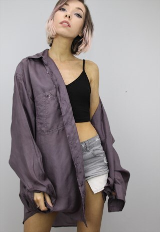 VINTAGE 80S/90S OVERSIZED SILK SHIRT