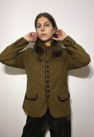 VINTAGE 90' OLDSCHOOL UNIQUE BROWN CASUAL JACKET