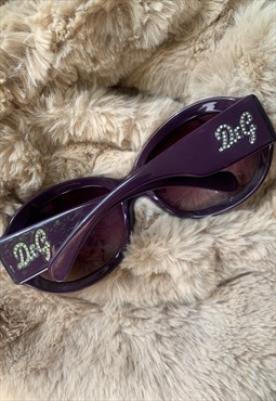 D&G y2k Rhinestone sunglasses in magenta