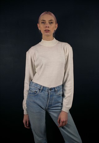WHITE KNIT JUMPER STYLE BODYSUIT