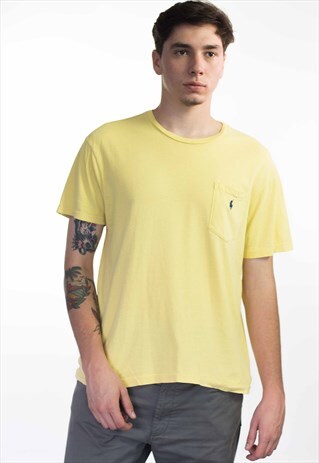 VINTAGE POLO RALPH LAUREN LOGO T-SHIRT 90S S 5.2