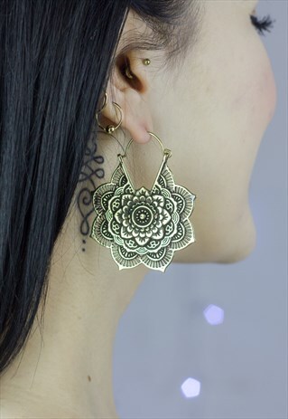 MANDALA FLOWER STATEMENT EARRINGS