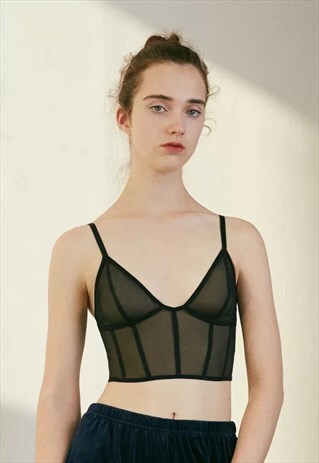 SHEER MESH BRALETTE BRA TOP