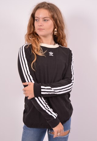 VINTAGE ADIDAS TOP LONG SLEEVE BLACK