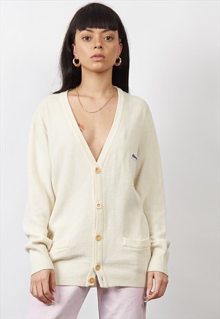 VINTAGE 80'S ELLESSE CREAM CARDIGAN