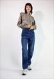 Vintage 90's Levi's High Waist Mom Jeans in Navy Blue 