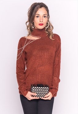  Jumper with Cut Outs and Chain Detail