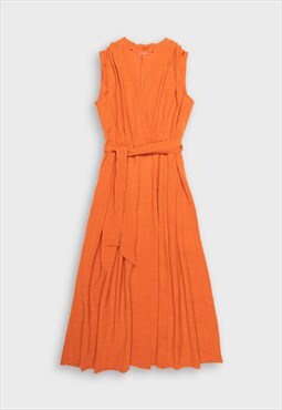 Orange sleeveless maxi dress