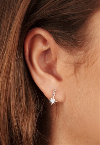 SMALL STAR STUD EARRINGS STERLING SILVER