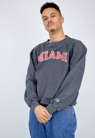 VINTAGE 90'S CHAMPION MIAMI GREY SWEATSHIRT