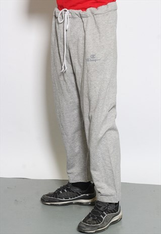 VINTAGE CHAMPION TRACK BOTTOMS JOGGERS GREY