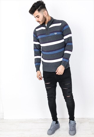 VINTAGE FRED PERRY 1/4 ZIP KNITTED JUMPER