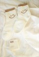 WHITE SUPER SMILEY NEUTRAL SOCKS