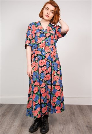 VINTAGE 90'S FLORAL MIDI DRESS